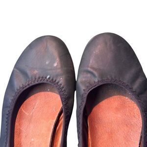 Bernie Mav Women's Forest Green Leather Slip On Comfort Ballet Flats Size 8.5